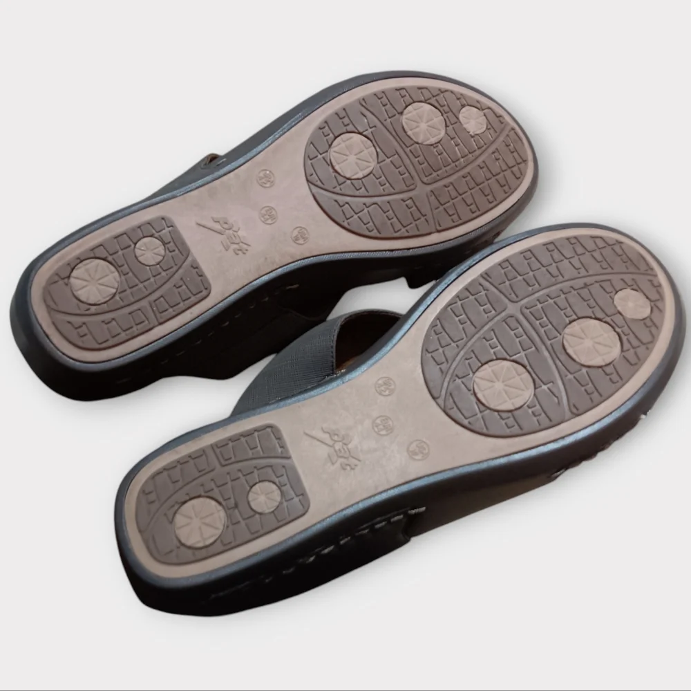 😚MONTINI COMFORT MEN'S SIZE 44 EU 10 USA BROWN ADJUSTABLE SANDLE.